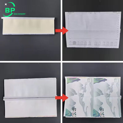 آلة تغليف شريط العمود الفقري الأوتوماتيكية BPBB30L2F مع وحدة تغذية مزدوجة للغلاف ووظائف الغراء البارد أو الغراء الساخن لتجليد دفاتر الملاحظات للمدارس الثانوية